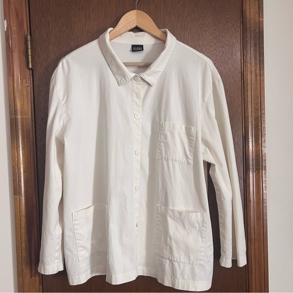 Eileen Fisher Tops - Eileen Fisher Cream Collared Blouse